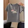 Camiseta de Manga Corta de Algodón Puro con Hombro Normal para Mujer, Top Camisa Base Blanco de Moda y Versátil, Estilo Básico Regular Primavera/Verano 2026