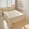 Sábanas de algodón lavado al agua hipoalergénicas de una sola pieza, sábanas de cuadros simples de par individual, sábanas y fundas de almohada individuales para dormitorio y hogar, venta al por mayor