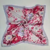 Novo Lenço Quadrado Versátil Rao Yun 53 Primavera/Verão 100% Seda Crepe Cetim Feminino com Padrão Floral Geométrico e Diferentes Estilos de Cor