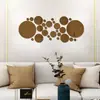 Conjunto transfronteiriço de 32 peças de adesivos de parede espelhados redondos grandes e pequenos, adesivos de espelho decorativos 3D estéreo de acrílico para parede de fundo de sofá