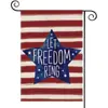 Nova Bandeira de Jardim Temu para o Dia da Independência Americana Bandeira de Pendurar Dupla Face em Linho Decoração de Pátio Bandeira de Cena para Festa de Feriado