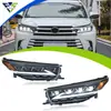 Adecuado para la Modificación del Ensamblaje de Faros de Highlander 2018-2021 con Luces Diurnas LED de 4 Lentes y Luces de Giro Secuenciales