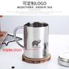 Acero Inoxidable sus304 Taza para Boca Infantil Taza de Agua para Jardín de Infancia Taza de Doble Pared Anti-quemaduras Taza con Tapa para Adultos Grabado