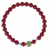Pulsera Natural de Cinabrio para Mujer, Pulsera de Cuentas de Cinabrio Morado y Dorado, Mayoreo de Regalos para Mujer, Nueva Pulsera de Cuentas Estilo Chino