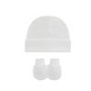 Comercio Exterior Más Vendido Gorro de Punto Acanalado de Color Sólido para Bebé con Dobladillo Gorro de Poner Juego de Manoplas Anti-Rayaduras Gorro Lindo para Bebé Recién Nacido