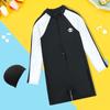 Roupa de Banho Transfronteiriça Desenho Animado Conjunto Dividido Bebê Menino Maiô Bermuda Manga Curta Proteção Solar Praia Roupa de Banho Meninas Atacado