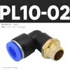 1 Peça Conector Rápido Pneumático de Cilindro Conector Rápido de Encaixe Cotovelo Rosqueado Pl8-02 /4-M5/6-01/10-03