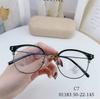 Nuevo marco de gafas ultra ligero color tortuga marrón estilo Xiaohongshu, marco de gafas retro anti-luz azul para mujer, sin puente de nariz de presión TR