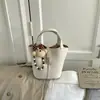 Bolso Pequeño de Cuero Suave con Patrón de Lichi para Mujer 2026 Nuevo Estilo Bolso Cesta de Mano Bolso Cubo Bolso Cruzado Retro de Primavera
