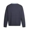 Roupas Vintage 25 Outono/Inverno Novo Retro Americano Estilo Old Money Bloco de Cores Gola Henley Suéter Quente Pulôver