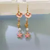 Brincos de Pérola com Concha de Estrela do Mar Rosa para Mulheres, Brincos Longos Estilo Férias, Brincos com Design Exclusivo, Sensação de Luxo Leve e de Alta Qualidade