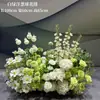 Flores de Chão para Casamento Arranjo Floral Estilo Floresta Arranjo Floral de Flores Phalaenopsis Decoração de Banquete de Noivado Vitrine Verde e Branca