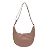 Nova Bolsa de Lona Formato de Dumpling Outono 2025 Bolsa Transversal Feminina para o Dia a Dia Bolsa Versátil de Ombro/Axila