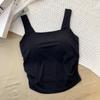 Novo Regata de Seda Gelo Estilo Coreano 2024 para Mulheres, Bojo Único Irregular, Ajuste Slim, Top Exterior da Moda