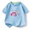 Camiseta Infantil de Algodão com Gola Redonda e Manga Curta Estampada de Pônei Roupa de Bebê Camiseta de Algodão para Meninas Comércio Exterior