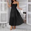 Di Yun 2026 Primavera/Verão Estilo Europeu e Americano Transfronteiriço Estilo Férias Cor Sólida Cintura Alta Alça Vestido Vestido de Festa Moda Feminina