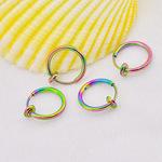 日韩爆款无耳洞耳夹式七彩色 耳环假耳环耳饰品 弹簧耳圈小耳扣