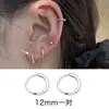 Pendientes de Aro Lisos con Pasador de Plata 925, Elegantes Nuevos Pendientes de Clip de Moda Versátiles de Gama Alta, Pendientes Sencillos Exquisitos para el Viaje Diario
