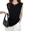 Camiseta Blanca Redonda Sencilla con Mangas Cortas Voladas para Mujer, Nuevo Estilo de Verano, Corte Holgado, Adelgazante, Top Básico Casual Versátil