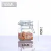 Frasco sellado de vidrio con tapa a presión de acero inoxidable de grado alimenticio, frasco dispensador engrosado a prueba de humedad, botella para almacenamiento de alimentos, miel y mermelada