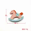 Bolsa Pingente Cavalo de Balanço Desenho Animado Chaveiro Criativo de PU Decoração de Cavalo Pequeno de Madeira Acessório de Bolsa Cavalo de Pelúcia em Couro