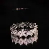 Anillo de Diamante Mariposa Flor Niche Versa Jewelry Nuevo para Mujer Cobre Blanco Chapado en Oro Blanco Anillo de Zirconia Anillo de Fila Completa de Diamantes
