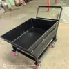 Coche de chatarra de alta resistencia con orificio para montacargas, taller, autodescargable, convertible, coche de hierro para taller, máquina industrial de eliminación de virutas