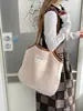 Bolso Estilo Coreano Estilo Nicho Gran Capacidad Nuevo Retro de Gama Alta Simple Casual Bolso de Hombro Tote de Felpa
