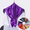 Pañuelo cuadrado de satén de 90 cm de color sólido para mujer transfronterizo, pañuelo para el cuello, pañuelo para la cabeza, satén, moda, brillante, seda, fabricantes, venta al por mayor