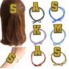Estilo Coreano Simple Amarillo Letra Sombrero Aro para el Cabello Cuerda para el Cabello Cuerda para el Cabello Hipe Sound No Golpea el Cabello Tendones de Goma Pequeños Nudo Multicolor Aro para el Cabello