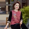 Roupas de alta qualidade e elegantes para mulheres de meia-idade, novo conjunto de colete estilo chinês, novo modelo de outono 2026, luxuoso conjunto de três peças estilo nacional para mães
