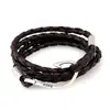 Pulsera multicapa de cuero PU de venta caliente de AliExpress, pulsera tejida con gancho de pez, pulsera de cuero de estilo náutico de moda para navegación