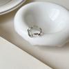 Anillo de dedo abierto estilo coreano Kashite de Corea del Sur S925 con personalidad desgastada retro y temperamento curvado irregular para niños