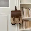 Nueva Moda Romántica Estilo Británico de Escuela Secundaria Mochila Pequeña Bloque de Color Doble Correa para el Hombro Bolso de Mujer Estilo Japonés Academia Dibujos Animados Dulce Fresco
