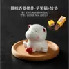Gatinho de Porcelana Branca Porta Incenso para Interior Aromaterapia para Casa Ornamentos Animal de Estimação de Chá Acessórios para Cerimônia do Chá Cerâmica Fofa e Requintada para Brincar com Chá