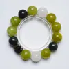 [Cristal Esmeralda] Pulsera de Cuarzo Rutilado Verde de Cristal Natural para Mujer La Más Fácil de Combinar Regalo Pulsera de Cristal Blanco Venta al por Mayor