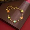 Pulsera de oro antiguo estilo chino nuevo viento cortesano mariposa color esmalte joyería para mujer Joker joyería de alta gama al por mayor