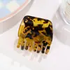 Nuevo Elegante Pinza Pequeña de PVC con Estampado de Leopardo Degradado para Peinados Semirecogidos, Pinza para Flequillo, Accesorio para el Cabello Lateral, Accesorio para el Cabello, Pinza de Tiburón al por Mayor