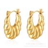 Moda Europea y Americana Aretes de Acero de Titanio de Alta Gama Lujo Accesible Estilo Ins Aretes Asimétricos de Acero Inoxidable 18K para Mujer