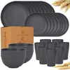 Conjunto de Tigelas e Pratos Transfronteiriços Palha de Trigo Tigela Doméstica Copo Prato Talheres Portáteis Prato de Jantar Prato de Copo Tigela de Arroz