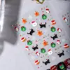 Cielo Popular Pegatinas de Arte para Uñas de Navidad Joyería Dibujos Animados Gato Negro Hombre Galleta Copo de Nieve Estéreo de Relieve Colorido Pegatinas para Uñas
