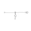 Cadena de extensión de plata de ley S925 con cuentas de silicona cadena de cola ajustable en forma de corazón collar pulsera DIY hechos a mano accesorios de perlas