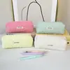 2025 Nova Bolsa Estojo Ins para Meninas Bolsa de Armazenamento de Papelaria de Alto Valor Literária Fresca Nicho Cor Pura Plissada Bolsa de Maquiagem