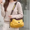 Bolsa Esportiva de Lona Xadrez Casual Simples Moda Bolsa de Ombro Único Feminina Leve Impermeável Bolsa Transversal Multicamadas Versátil