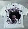 [Código Europeo Transfronterizo] Ropa Callejera Y2K Harajuku para Hombre y Mujer Camisa de Moda de Manga Corta con Nuevo Diseño de Estampado de Dibujos Animados