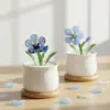 Vidrio Violeta Zibo Flor Artificial Planta Verde Regalo del Día de la Madre Planta en Maceta Transfronteriza Decoración Arte Floral de Alta Gama