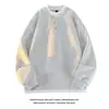 Sudadera de dos piezas falsas con cuello en V, venta al por mayor de comercio exterior, sudadera casual holgada versátil para hombre de otoño, artículo nuevo de moda