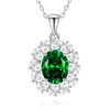 Transmisión en Vivo de Tiktok Dropshipping Collar de Plata S925 Floral Esmeralda Accesorios para Mujer Regalo Cadena para Clavícula Conmemorativa Colgante