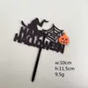 Decoración de pastel serie Halloween fábrica directa letras acrílicas dobles tarjeta para pastel de calabaza