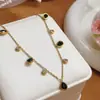Collar Clavícula de Borla Gota de Agua con Pedrería Fantasía para Mujer Nicho Europeo y Americano Lujo Accesible Acero Inoxidable Chapado 18K Acero de Titanio Antidesvanecimiento